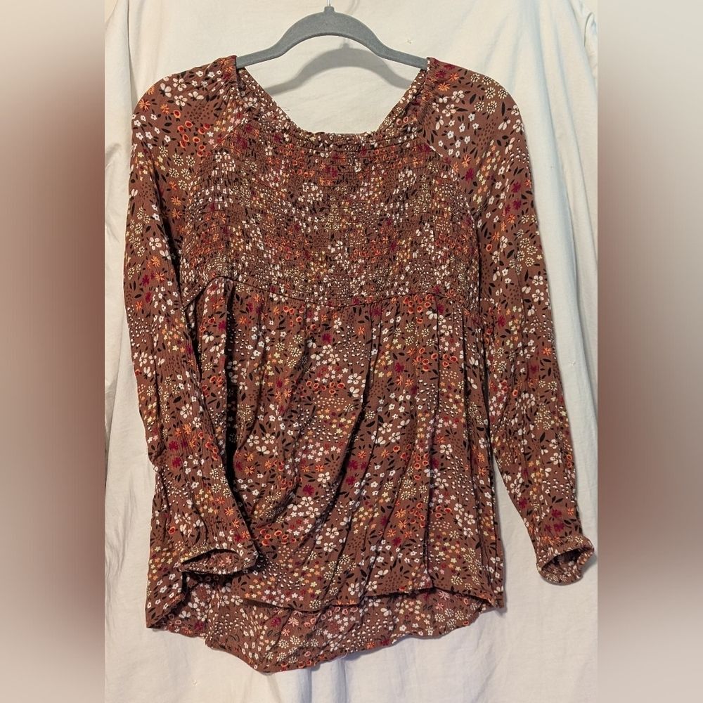 Sonoma Women's Floral Brown Maternity Top